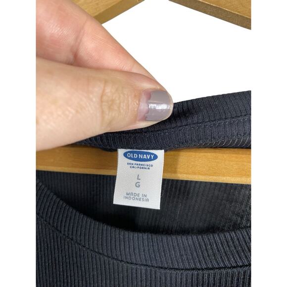 Old Navy Shirt Top Knit Ribbed Flare Sleeve Vamp Grunge Whimsigoth Size L NEW - Picture 6 of 8